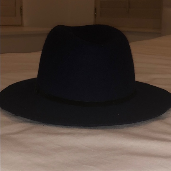 Wool Felt Navy Floppy Fedora 